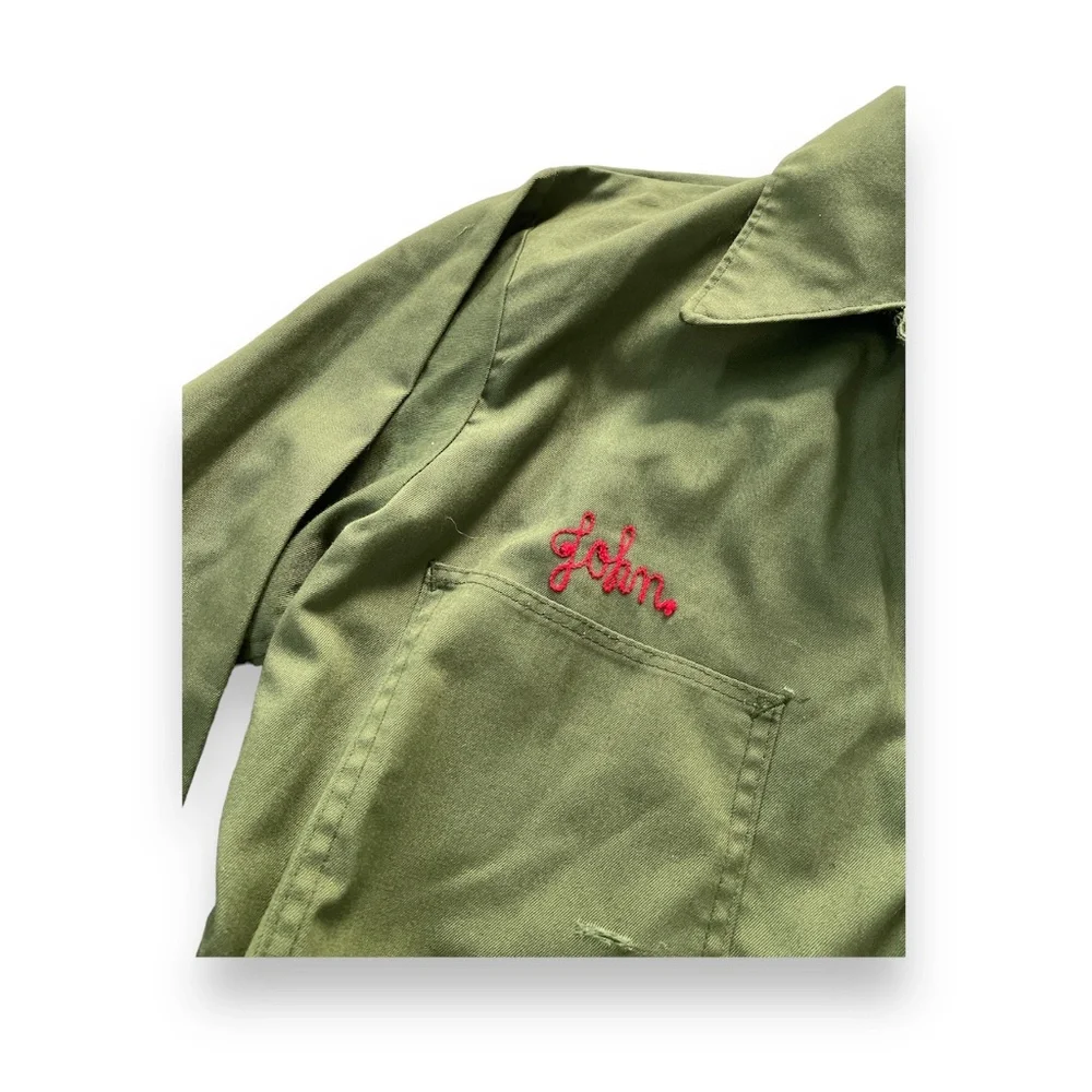 SOLD Vintage 1950s Texaco Oil Gas Station Mechanic Coveralls Chainstitch - Picture 4 of 11
